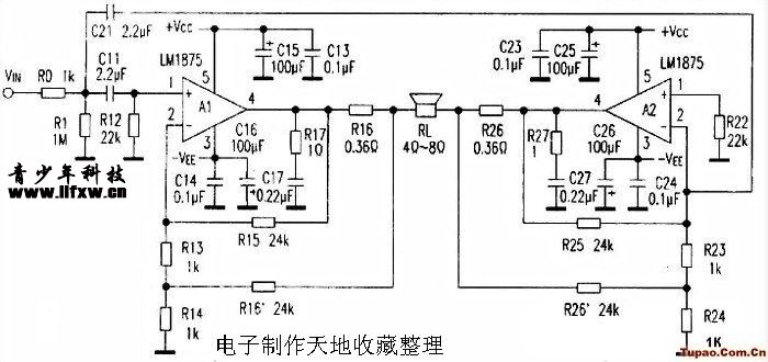 LM1875ֱBTLŵ·--LM1875 BTL