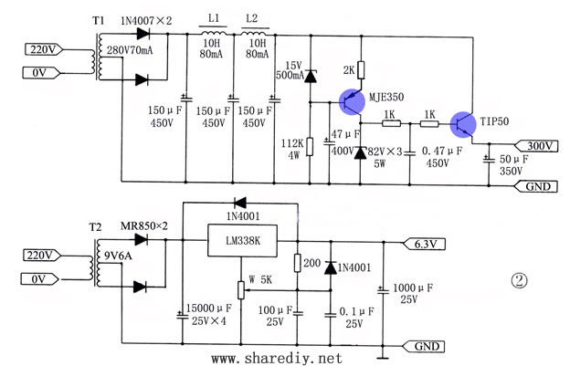 自制ECC32+6sn7电子管胆前级