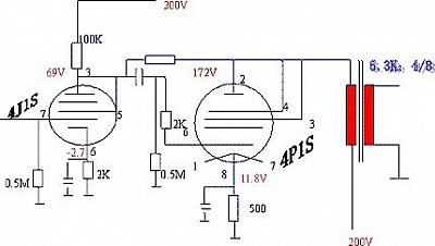 我在搞4j1s+4P1S电子管单端胆机了