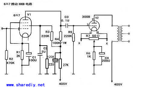 采用不同五极管推动300B单端机音色的差别