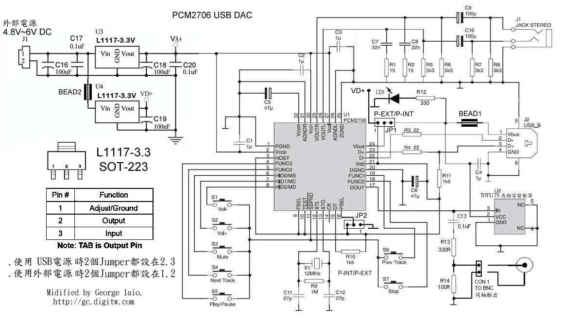 USB DAC解码-PCM2706制作