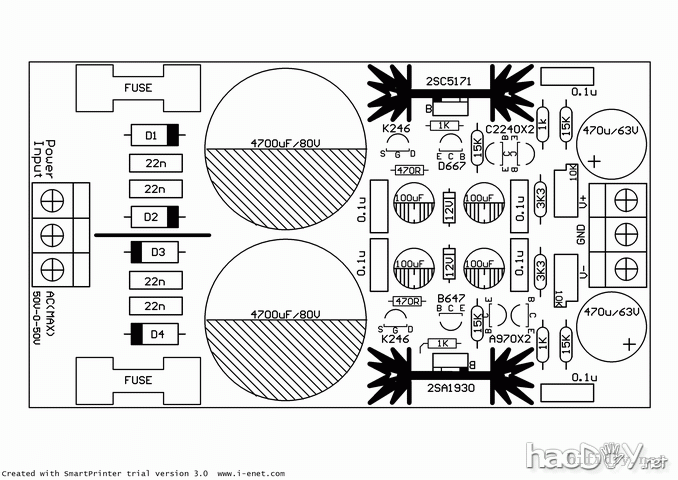 再上一稳压电源电路的PCB图样