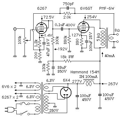 <日译文>小型6267(ef86)+6v6(6p6p)单端胆机放大器
