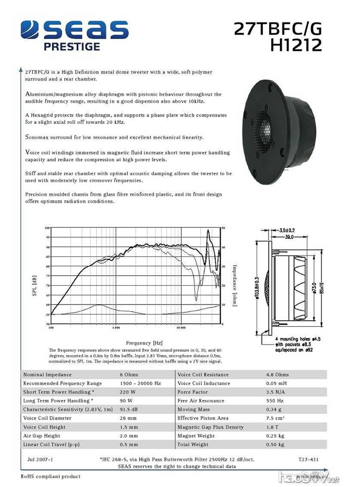 ַ  all-metal project hifi䣨SEAS L18/27TBFCG