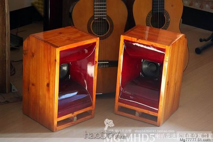 5寸喇叭花全频喇叭 音箱制作实录