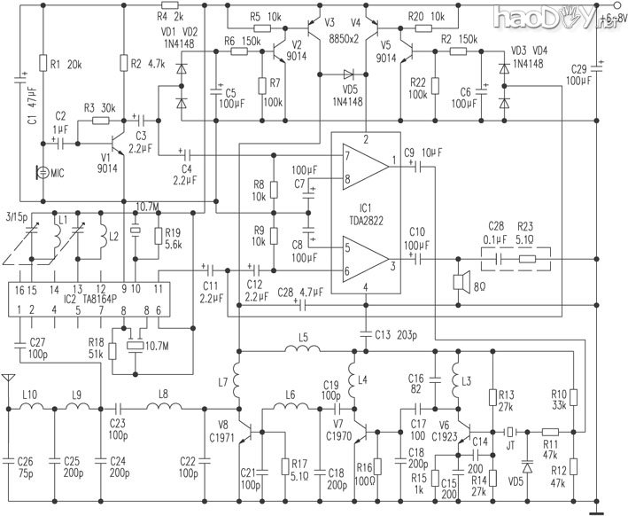 自制实用声控准双工无线对讲机