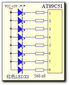 制作八路LED跑马灯实验