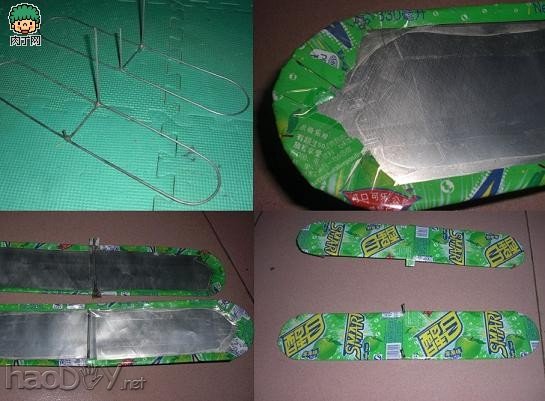 diy易拉罐手工制作螺旋桨小飞机DIY图解