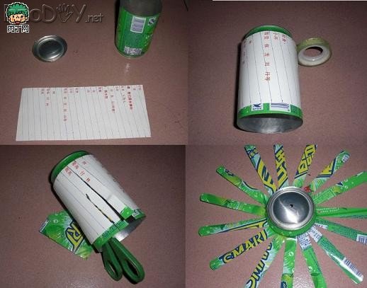 diy易拉罐手工制作螺旋桨小飞机DIY图解