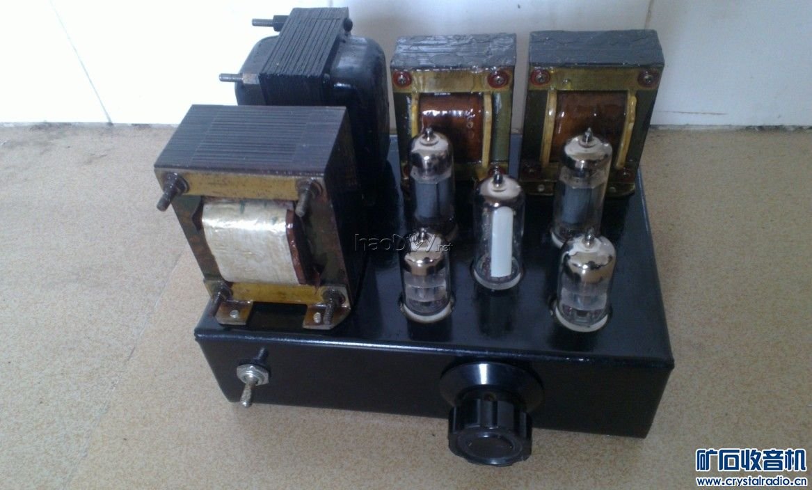 第一次装配完成的样子.jpg 6N3 SRPP推6P1电子管 单端胆机功率放大器(2)