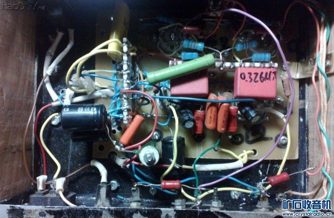 焊好了的第二次,内部.jpg 6N3 SRPP推6P1电子管 单端胆机功率放大器(5)