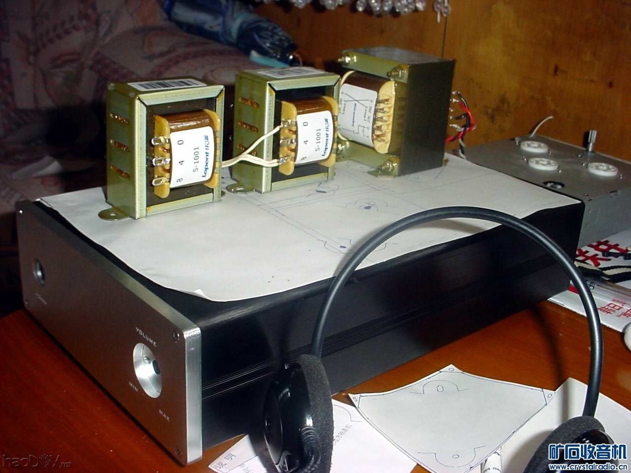 4.jpg 随便折腾的双底板12ax7+6P6P、6P1电子管单端胆机功放