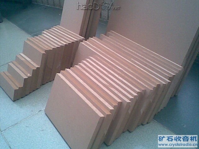 1:用15厘蜜度板开料的号角箱体组件… DIY制作..fostex FE103全频喇叭背负式号角箱体….附图纸