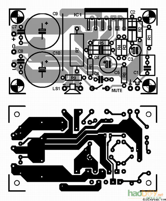 LM3886音频功率放大器功放diy制作