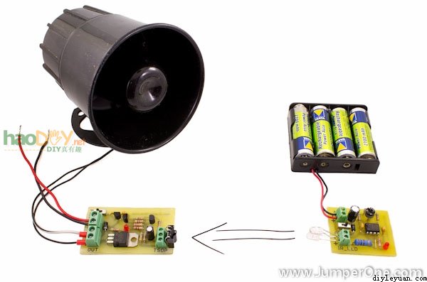红外线遮挡式报警器的制作
