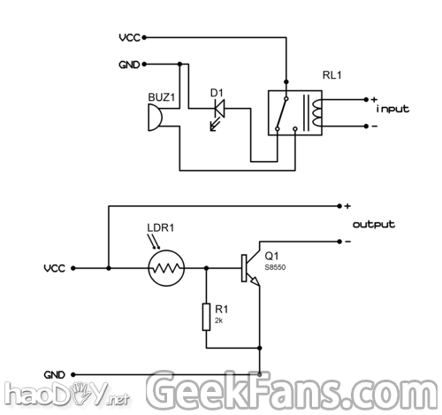 非常简单的激光防盗系统