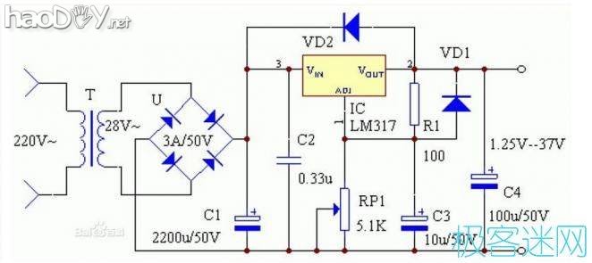 з֮LM317ɵԴ{ͼ}