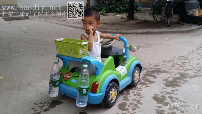 点击查看原图 终极改造,儿童电动车,小朋友车技要从小培养~~